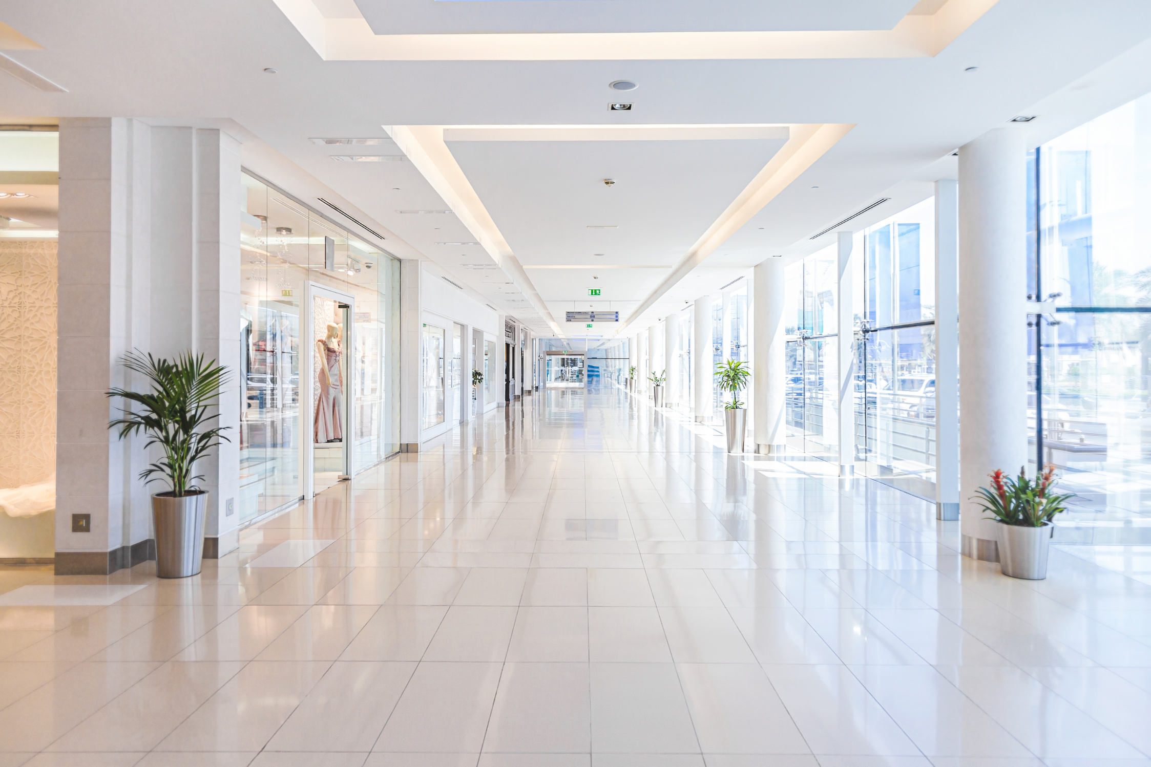 Empty shopping mall