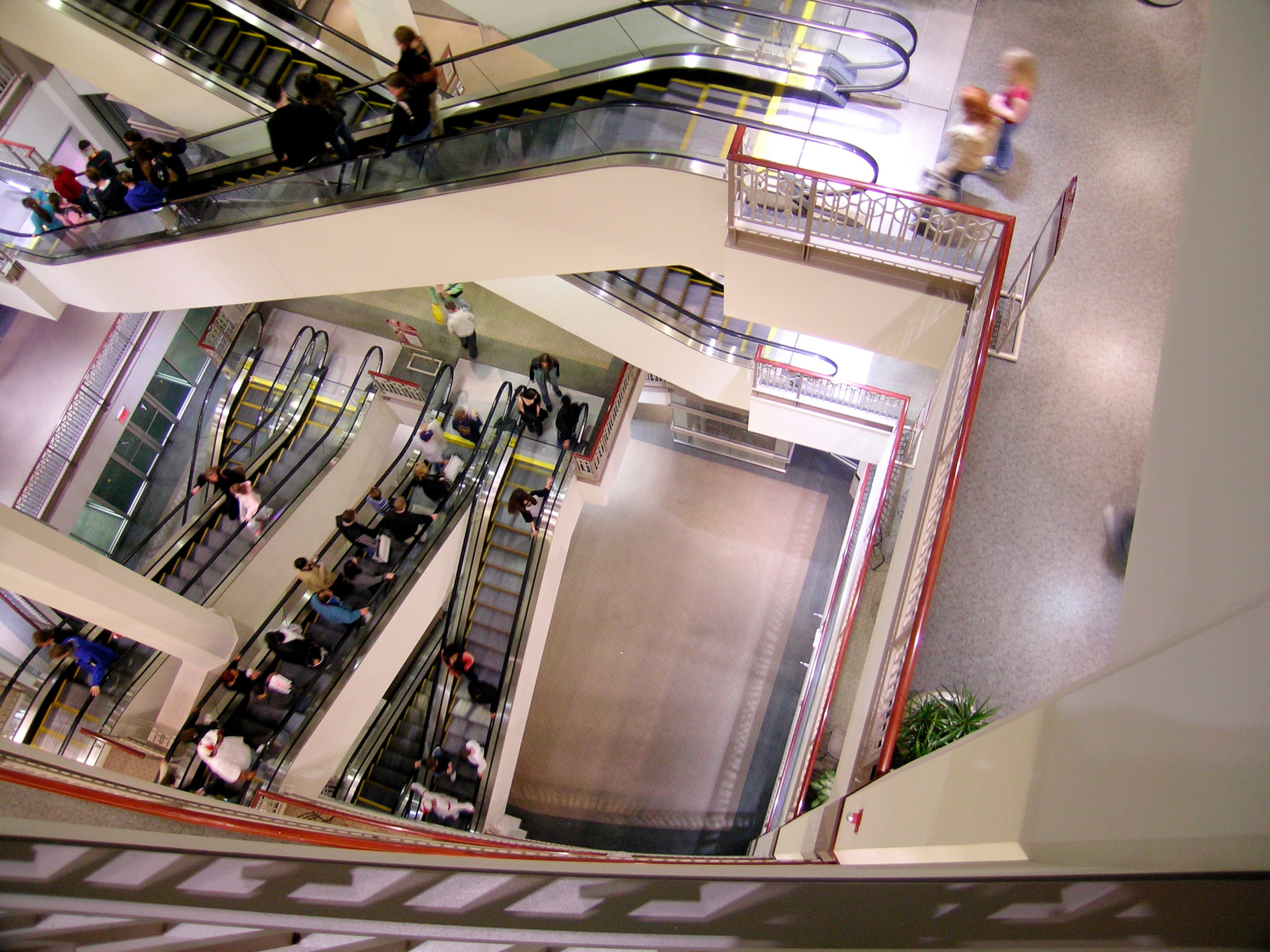 Escalators at the shopping mall